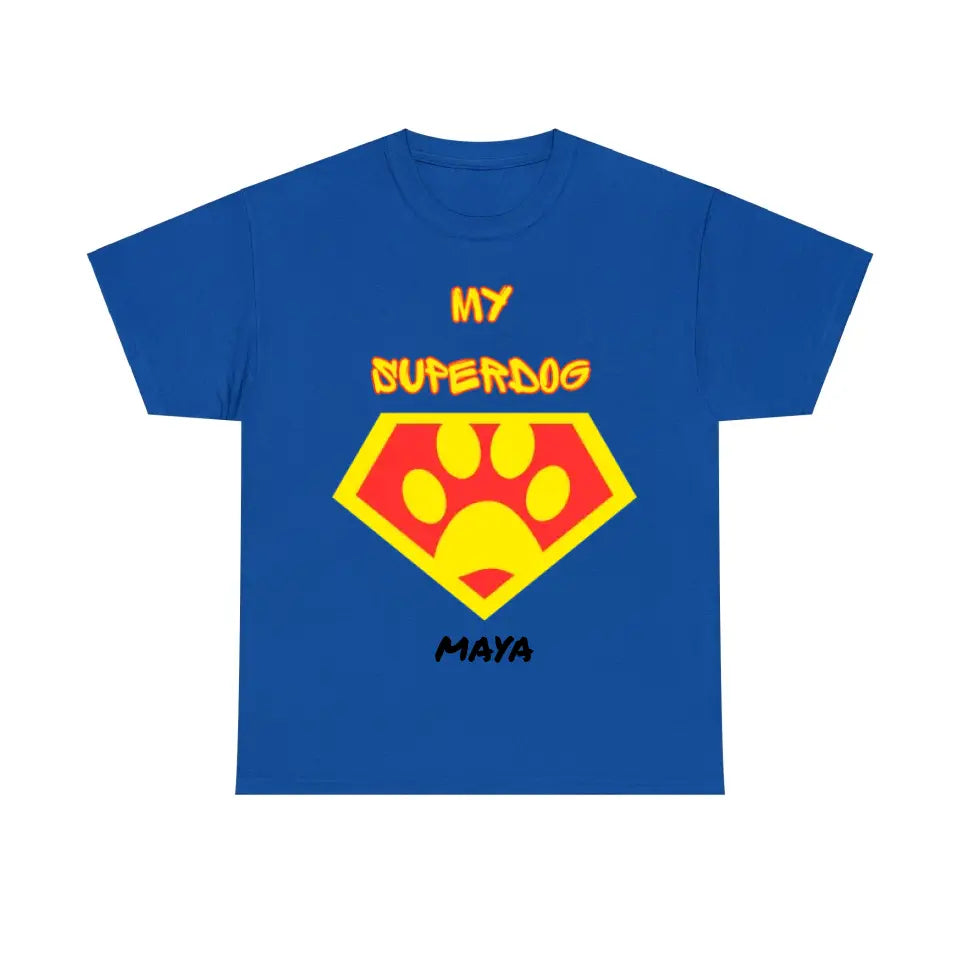 Personalisiertes Ultra Baumwolle T-Shirt "MY SUPERDOG"