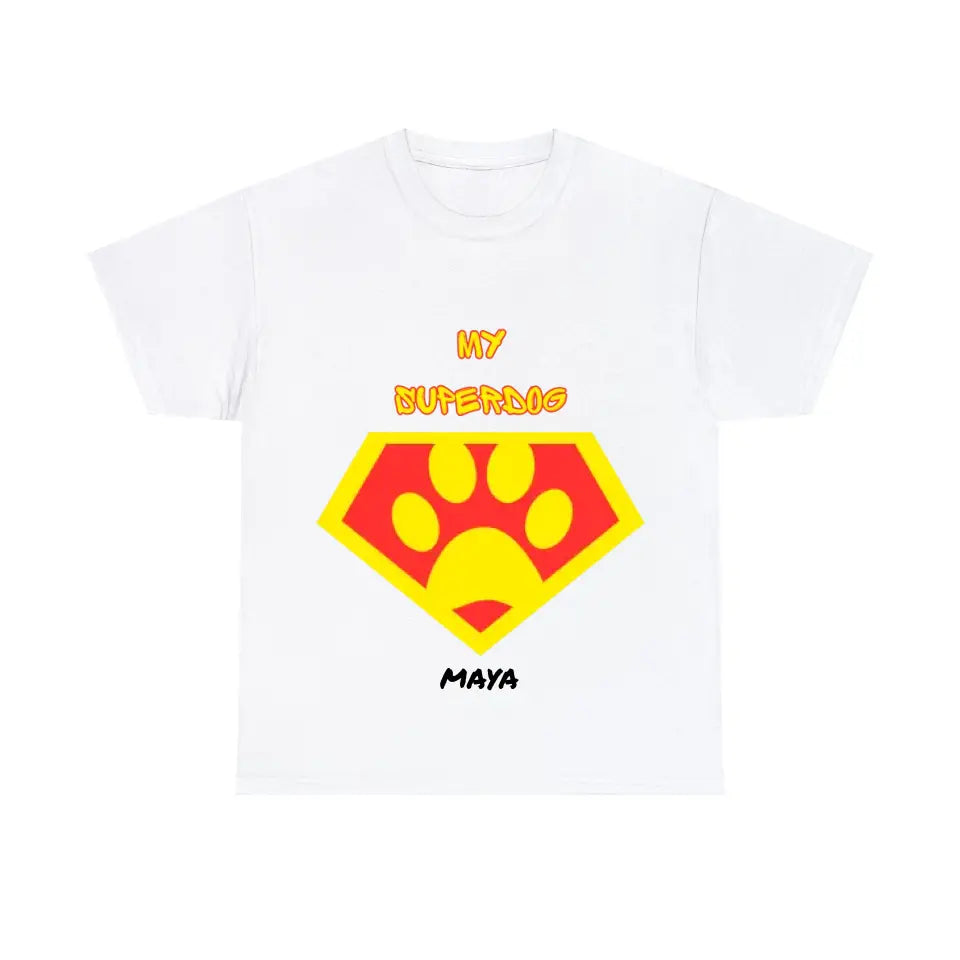 Personalisiertes Ultra Baumwolle T-Shirt "MY SUPERDOG"