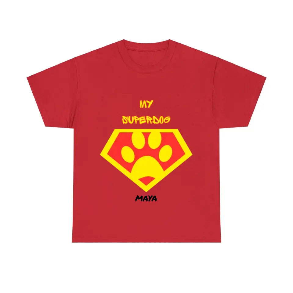 Personalisiertes Ultra Baumwolle T-Shirt "MY SUPERDOG"