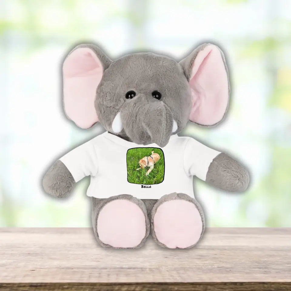 Personalisiertes Bär Plüschtier mit Foto Produkte: Plüschtier mit T-Shirt - PAWZLOVE