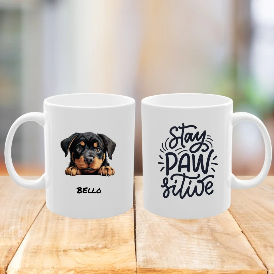 Tasse mit Hund Produkte: Weiße Tasse mit Hund - PAWZLOVE