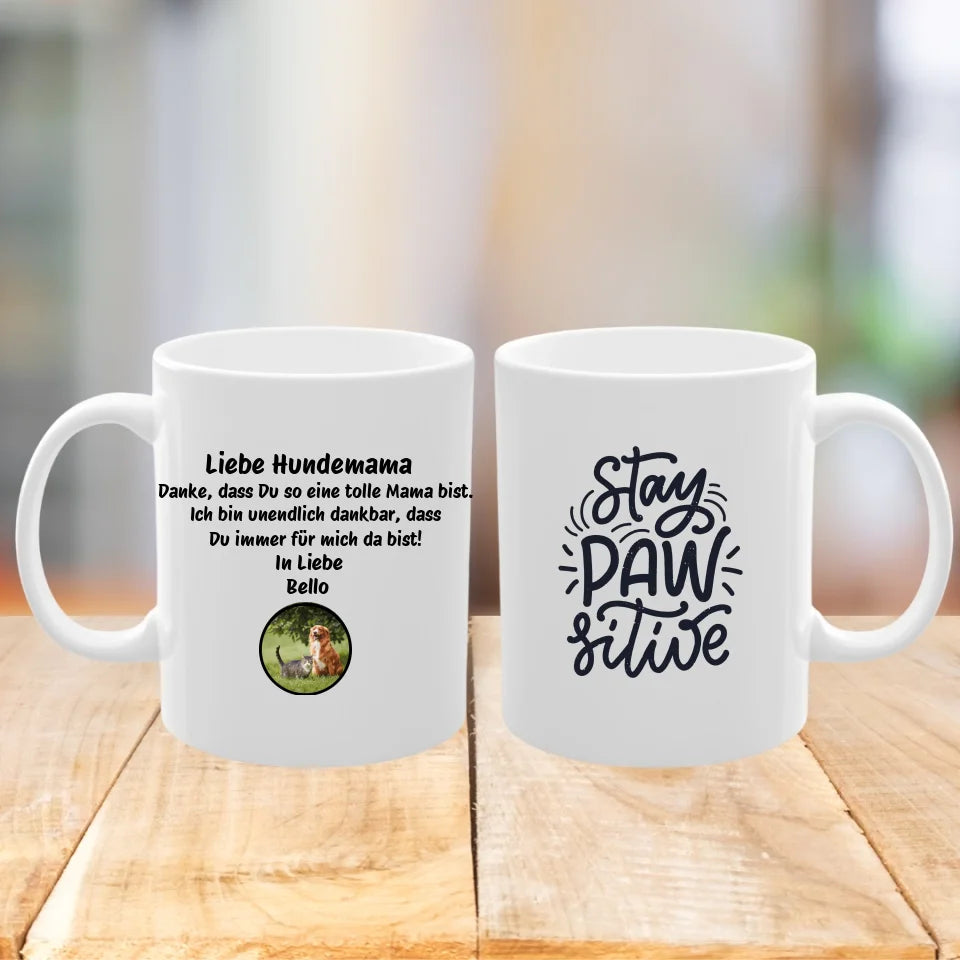 Personalisiertes Tasse "Liebe Hundemama – Danke, dass du meine Mama bist"