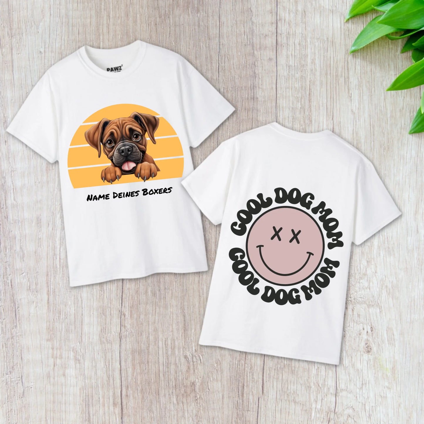 Französische Bulldogge T-Shirt Weiß Backprint