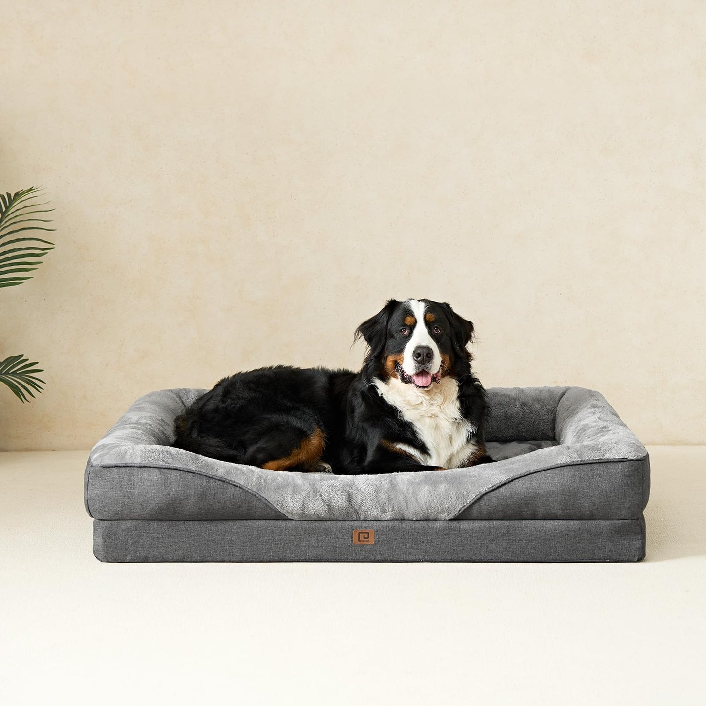 EHEYCIGA Orthopädisches Hundebett für große Hunde, wasserdicht & waschbar, mit 4 Rändern