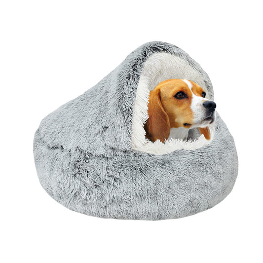 Beruhigendes Hundebett, Flauschiges Plüsch-Katzenbett, für mittelgroße und kleine Hunde, waschbar, Anti-Angst-Haustierbett, große Katzenbett für Katzen Hunde im Innenbereich.No.: 015002802-0001