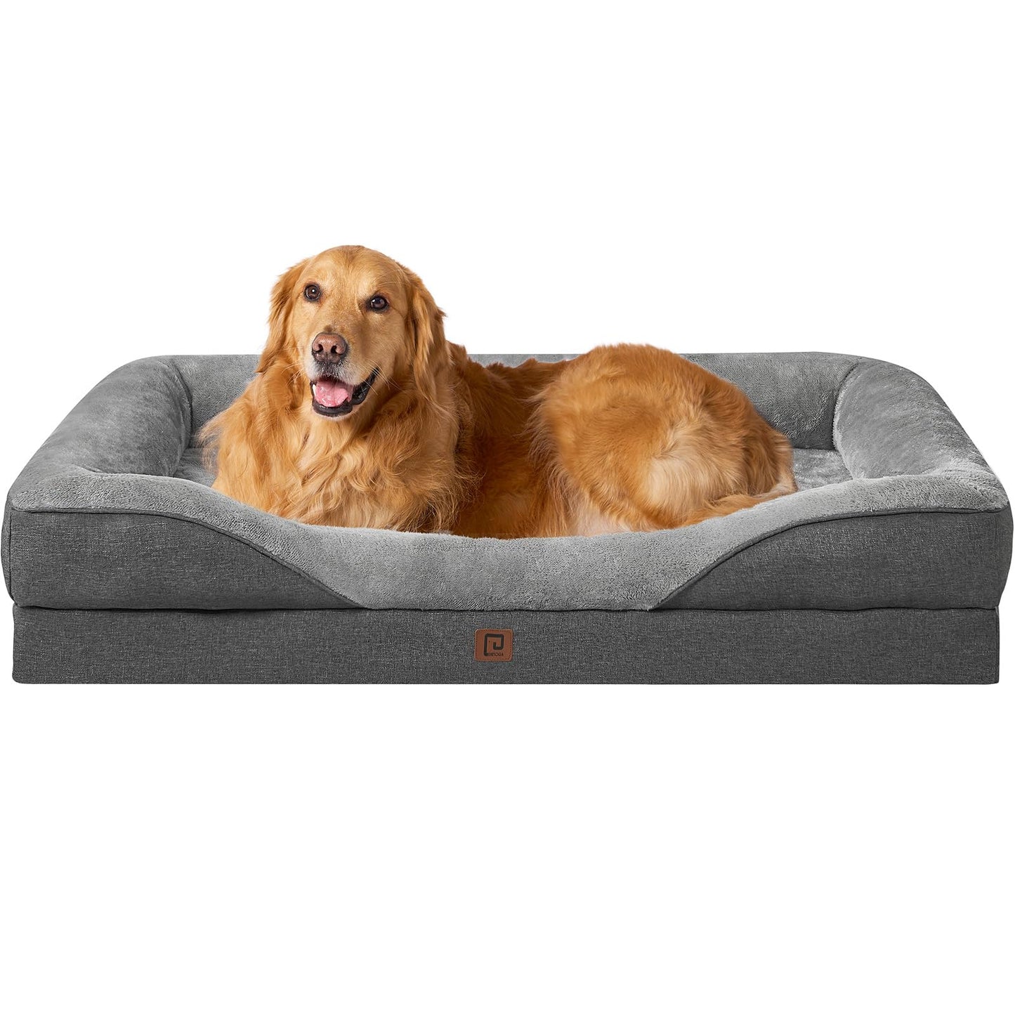 EHEYCIGA Orthopädisches Hundebett für große Hunde, wasserdicht & waschbar, mit 4 Rändern