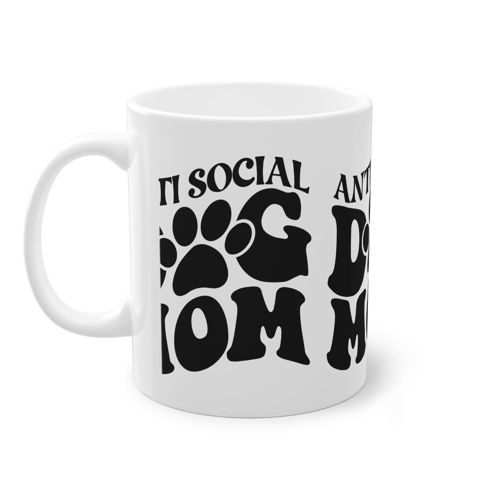 Weiße Tasse "Anti Social Dog Mom" Volumen: 0.33 Liter| Pawzlove