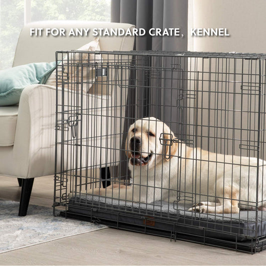 BEDSURE orthopädisches Hundebett Grosse Hunde - 112x81x7.6cm Hundekissen flauschig Hundematte waschbar Hundematratze in dunkelgrau für große Hunde