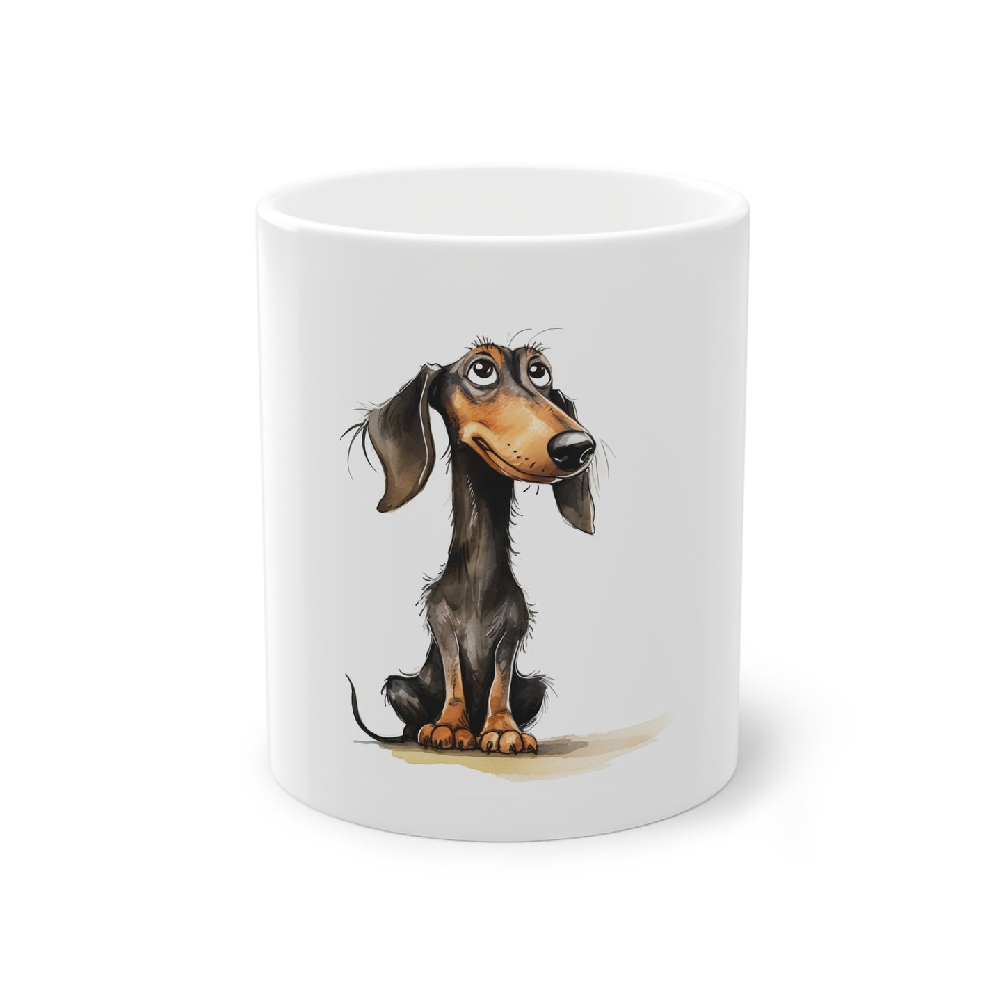 Weiße Tasse "Funny Dachshund" Volumen: 0.33 Liter| Pawzlove