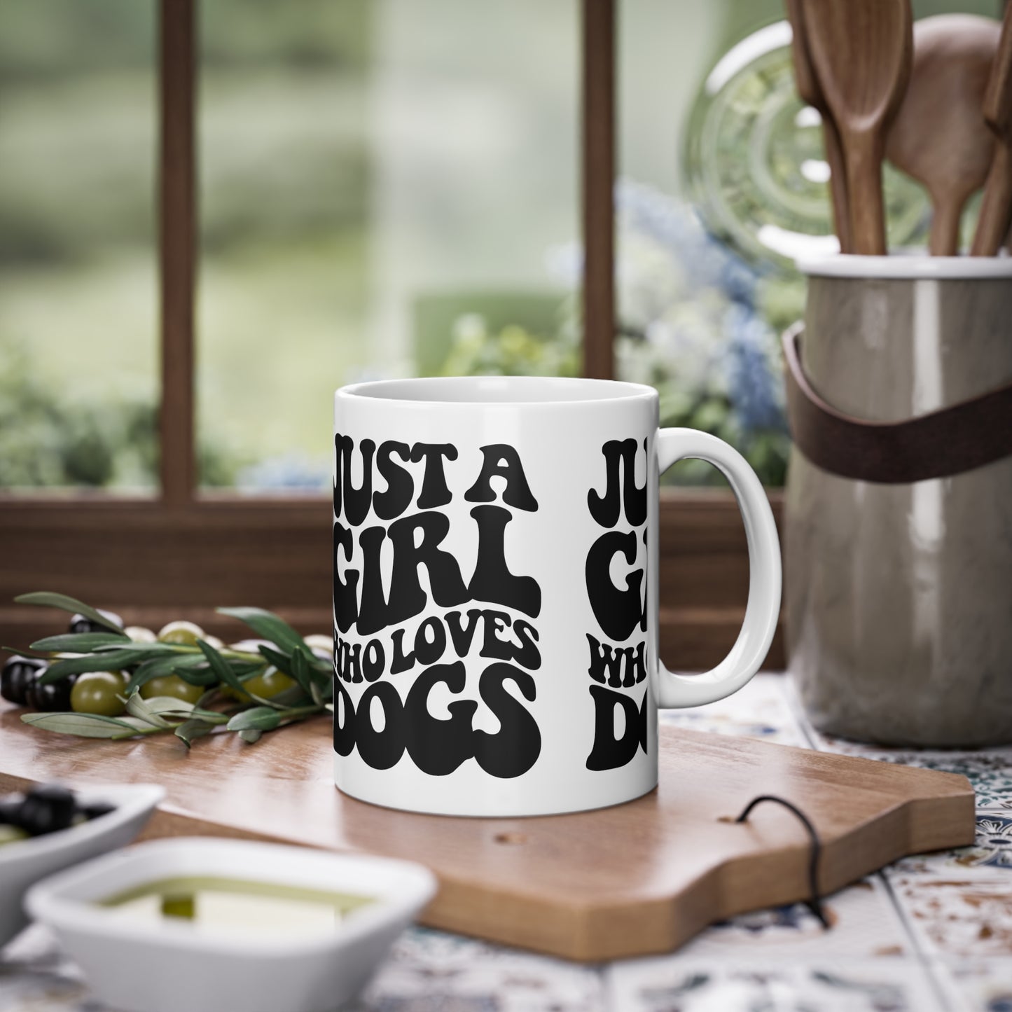 Weiße Tasse "Just a Girl who loves Dogs" Volumen: 0.33 Liter| Pawzlove