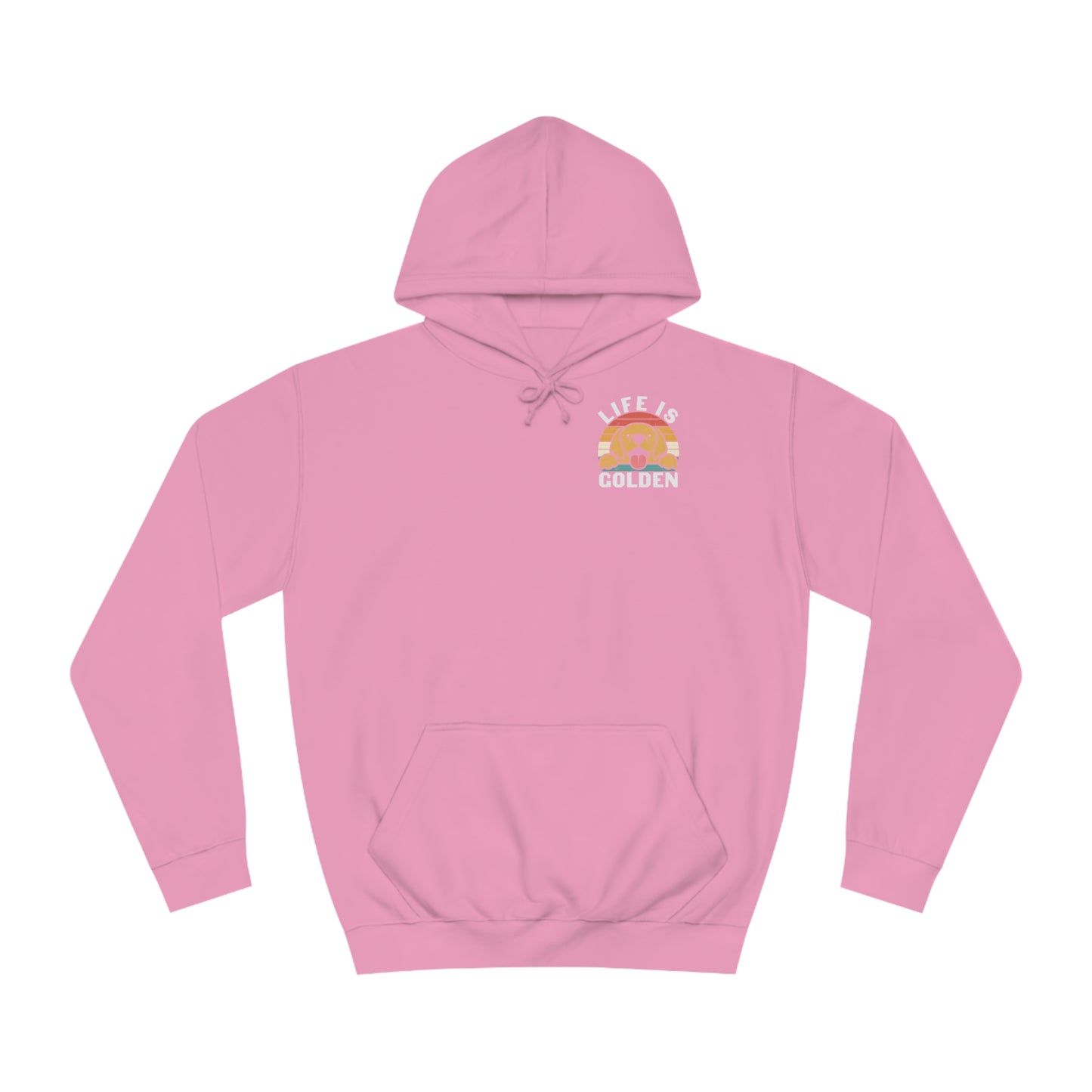 College Hoodie "Life is golden" Farbe: Pink| Pawzlove