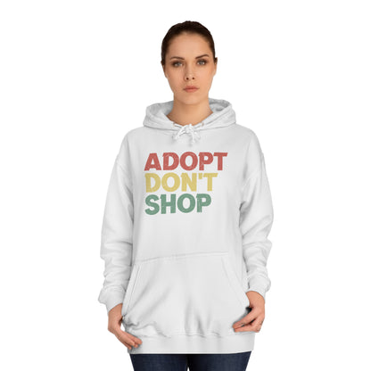 College Hoodie "Adopt don't shop" Farbe: Weiß| Pawzlove