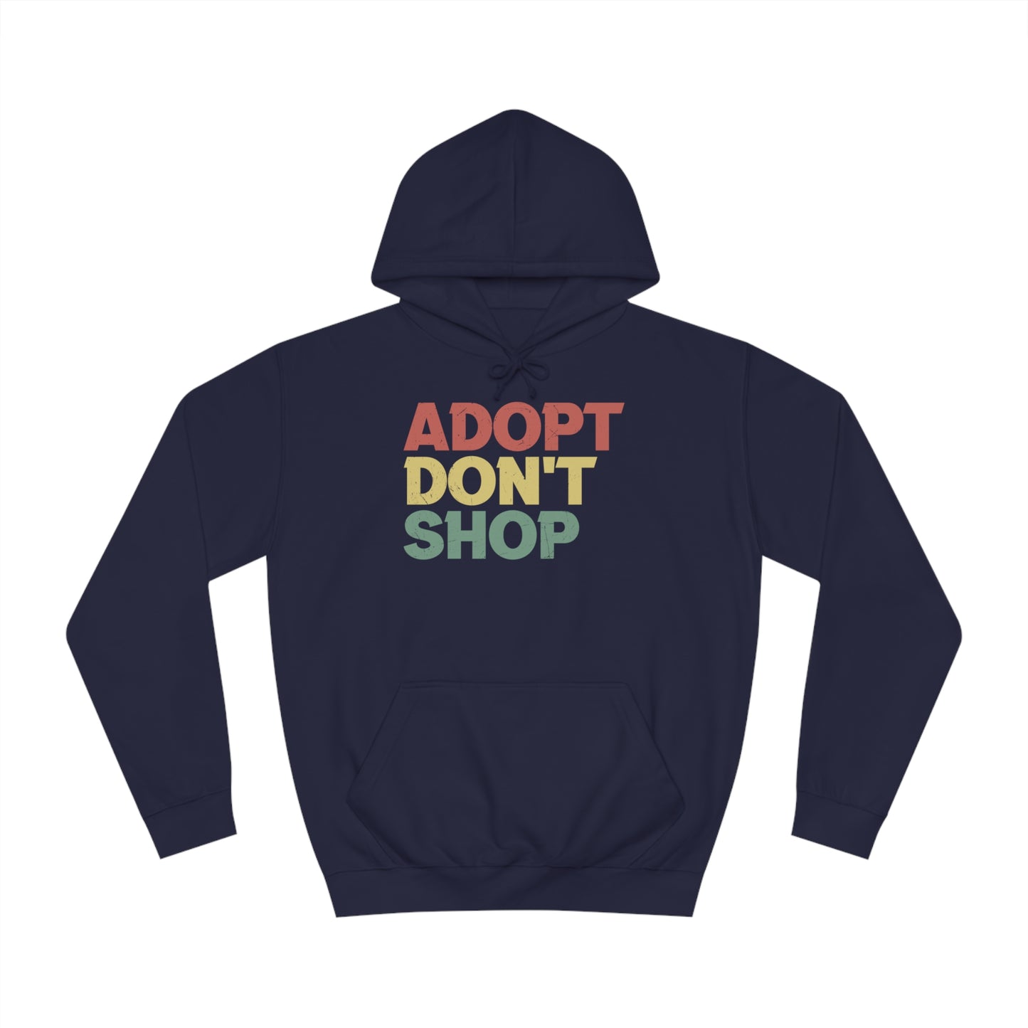 College Hoodie "Adopt don't shop" Farbe: Dunkelblau| Pawzlove