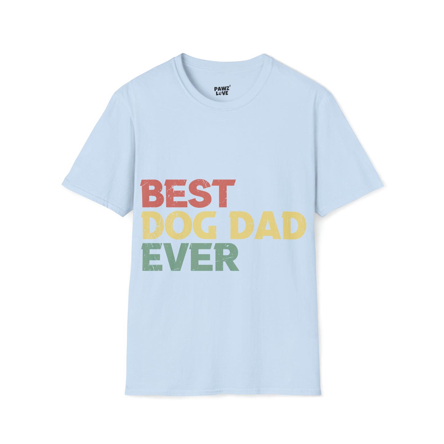 Softstyle T-Shirt "Best Dog Dad ever" Farbe: Hellblau| Pawzlove