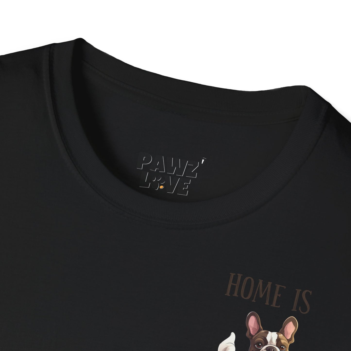 Backprint Softstyle T-Shirt "Home is where the Frenchie is"