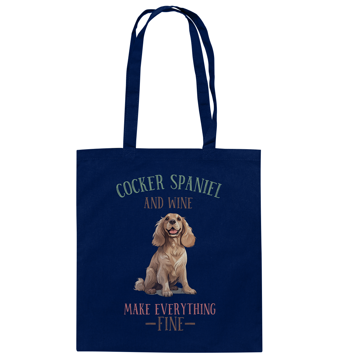 Baumwolltasche "Cocker Spaniel" Farbe: Weiß| Pawzlove