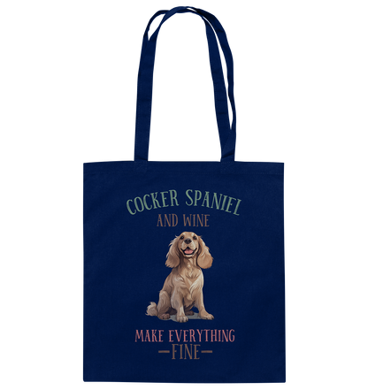 Baumwolltasche "Cocker Spaniel" Farbe: Weiß| Pawzlove