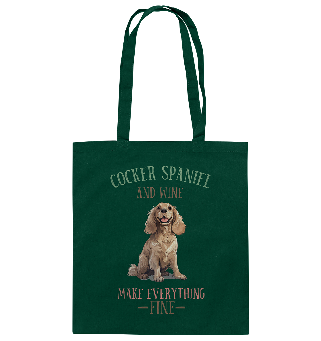 Baumwolltasche "Cocker Spaniel" Farbe: Weiß| Pawzlove