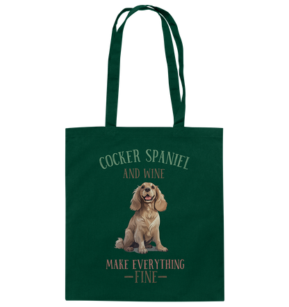 Baumwolltasche "Cocker Spaniel" Farbe: Weiß| Pawzlove