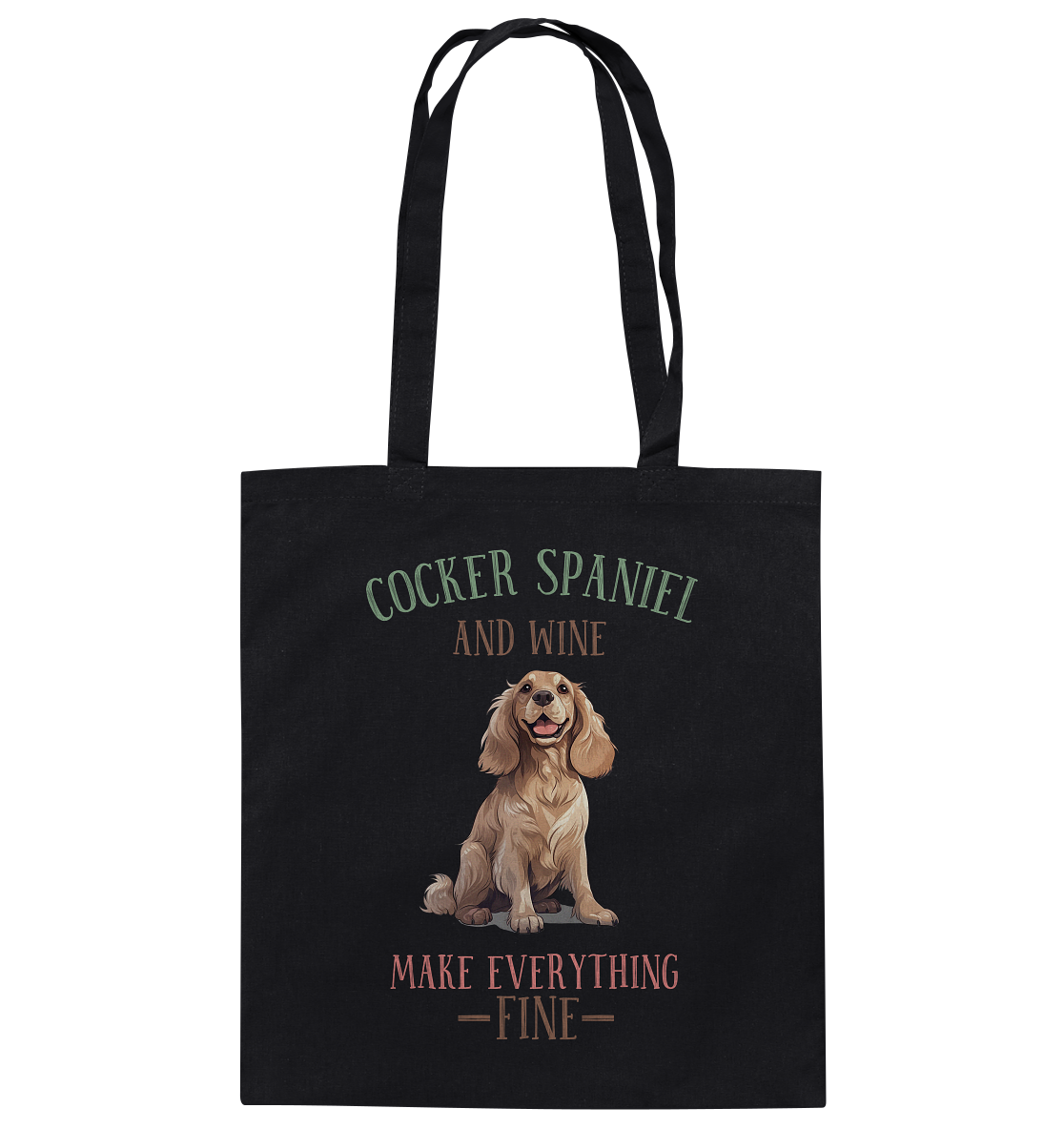 Baumwolltasche "Cocker Spaniel" Farbe: Weiß| Pawzlove