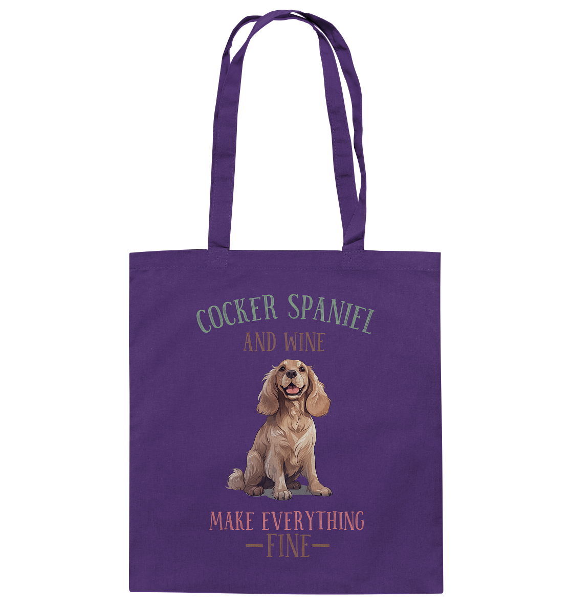 Baumwolltasche "Cocker Spaniel" Farbe: Weiß| Pawzlove