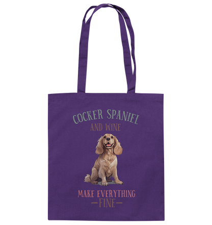 Baumwolltasche "Cocker Spaniel" Farbe: Weiß| Pawzlove