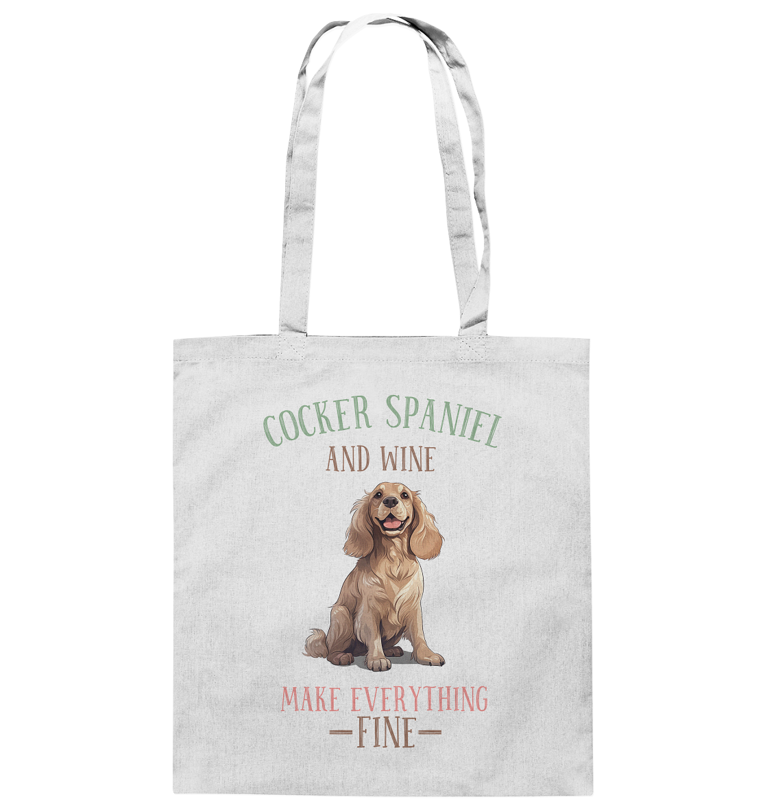 Baumwolltasche "Cocker Spaniel" Farbe: Weiß| Pawzlove