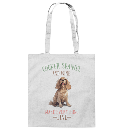 Baumwolltasche "Cocker Spaniel" Farbe: Weiß| Pawzlove