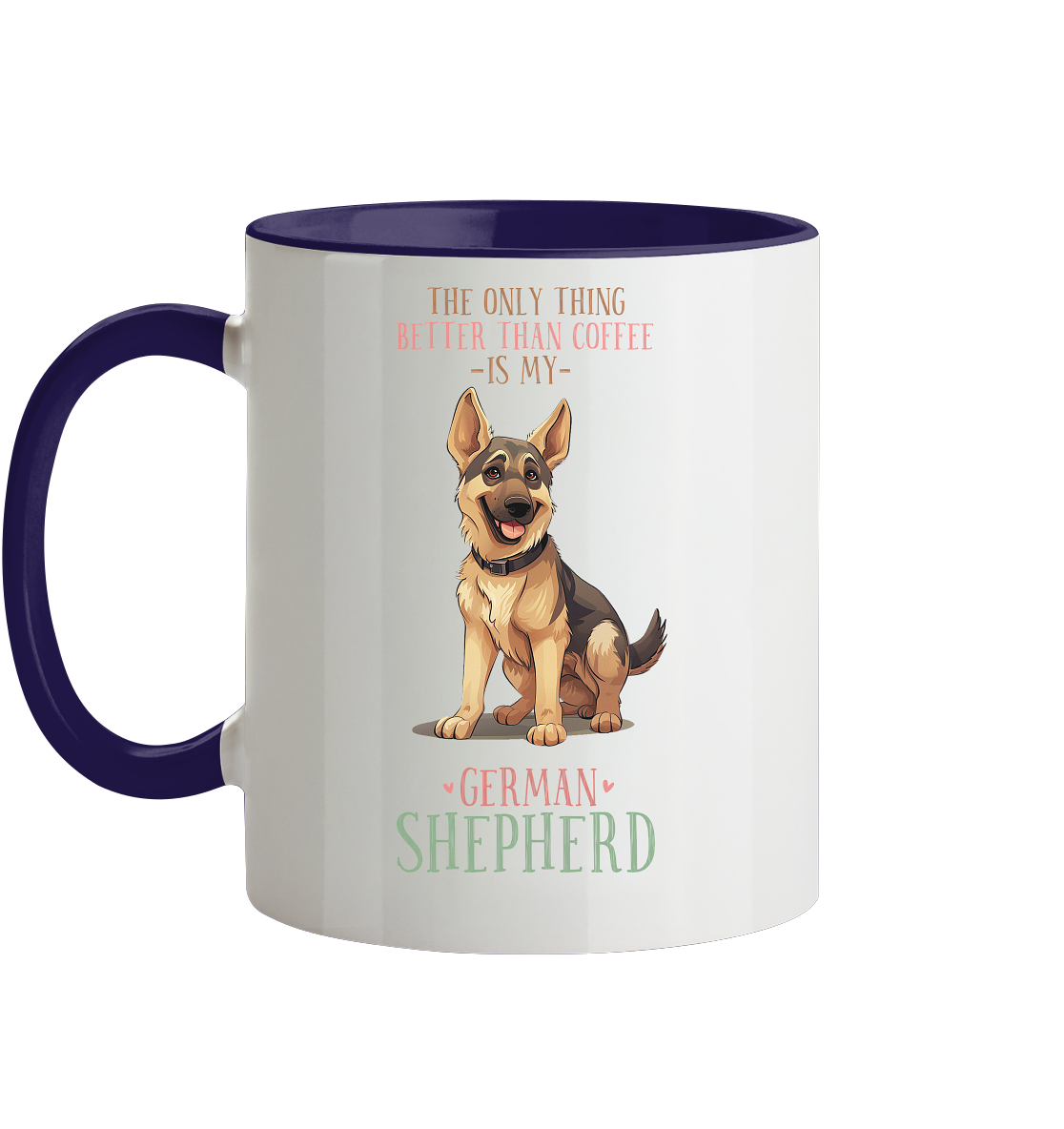 Zweifarbige Tasse "Shepherd" Farbe: Altrosa| Pawzlove