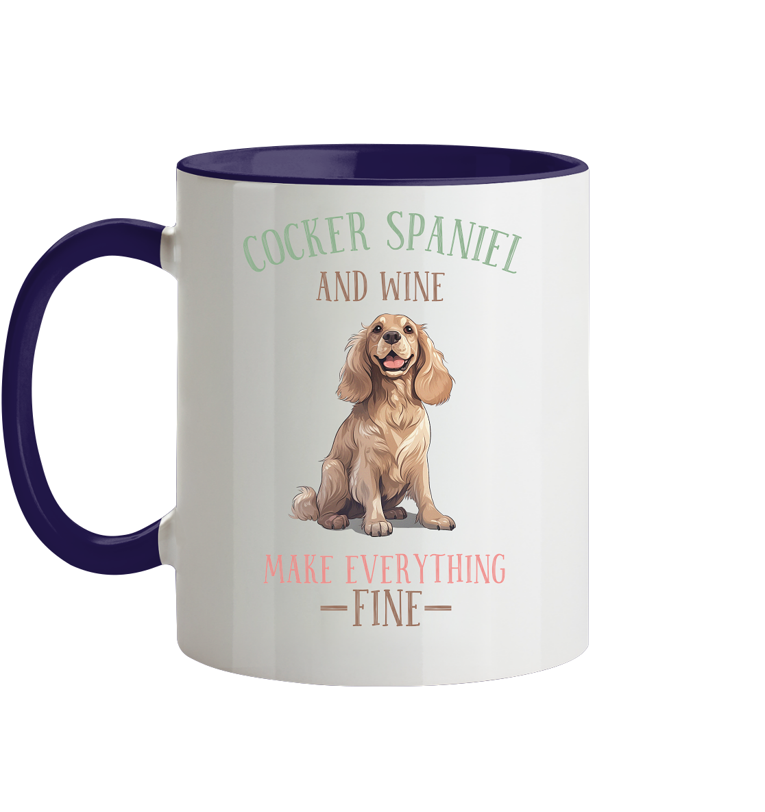 Zweifarbige Tasse "Cocker Spaniel"