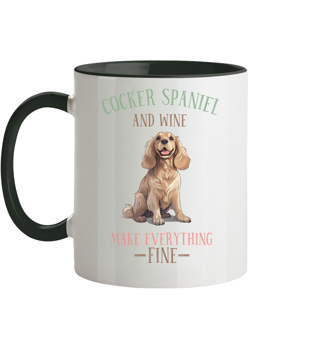 Zweifarbige Tasse "Cocker Spaniel"