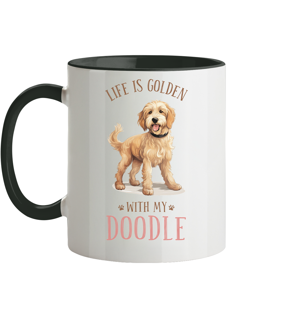 Zweifarbige Tasse "Doodle" Farbe: Altrosa| Pawzlove