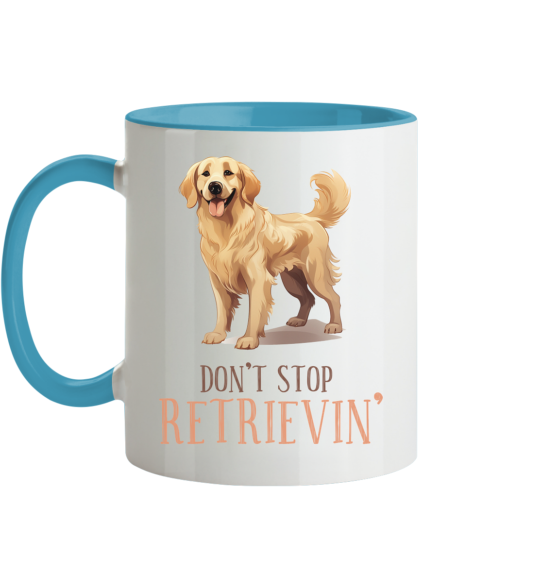 Zweifarbige Tasse "Don't stop Retrievin'"