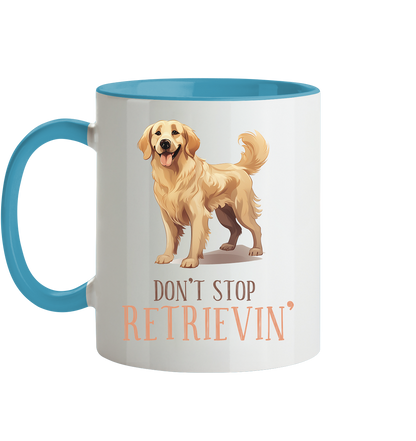 Zweifarbige Tasse "Don't stop Retrievin'"