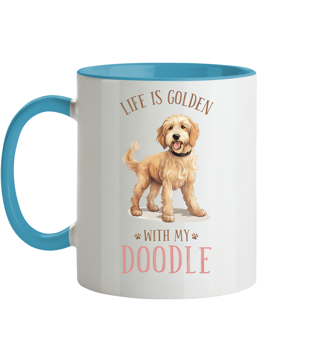 Zweifarbige Tasse "Doodle" Farbe: Altrosa| Pawzlove