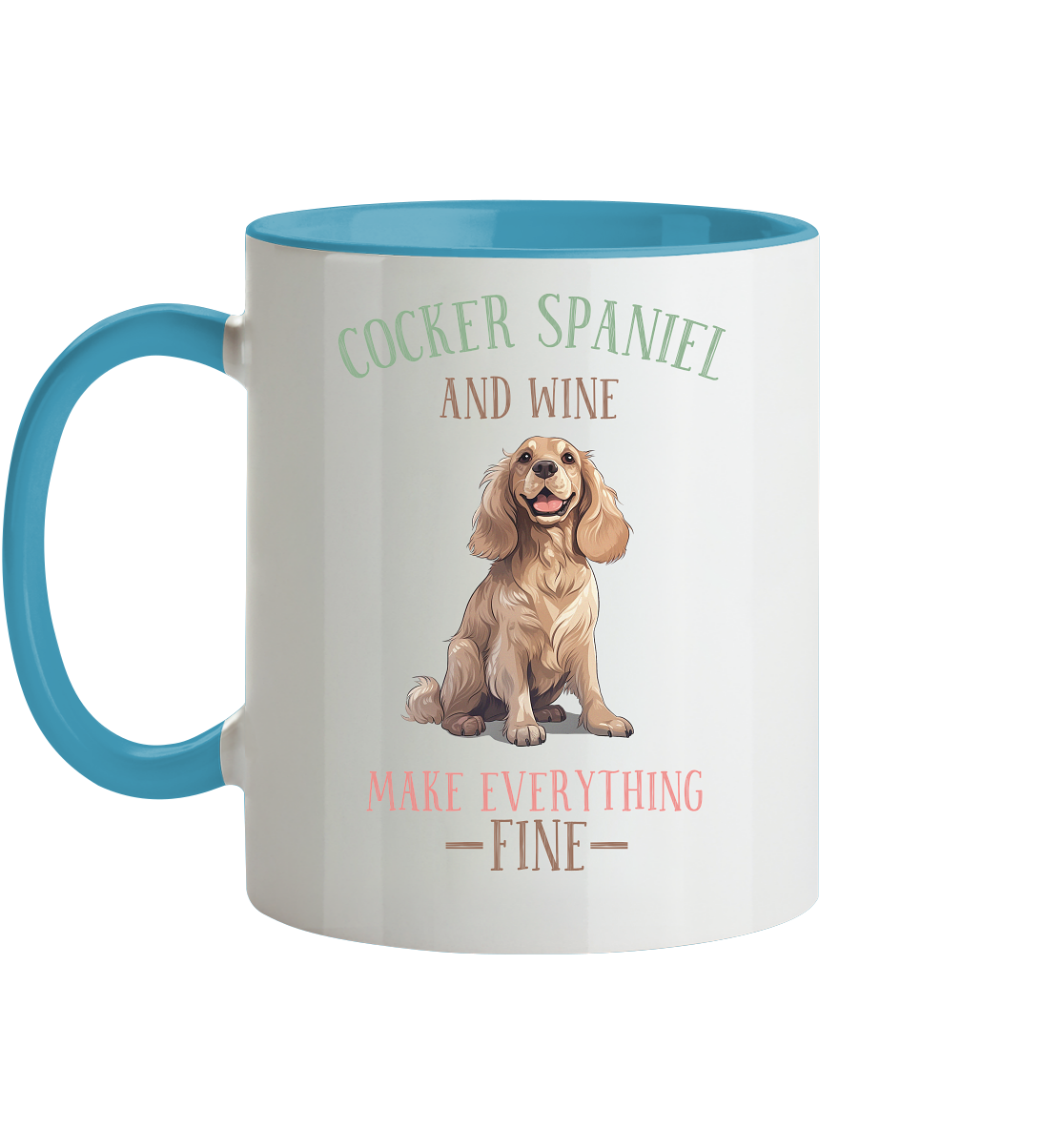 Zweifarbige Tasse "Cocker Spaniel"