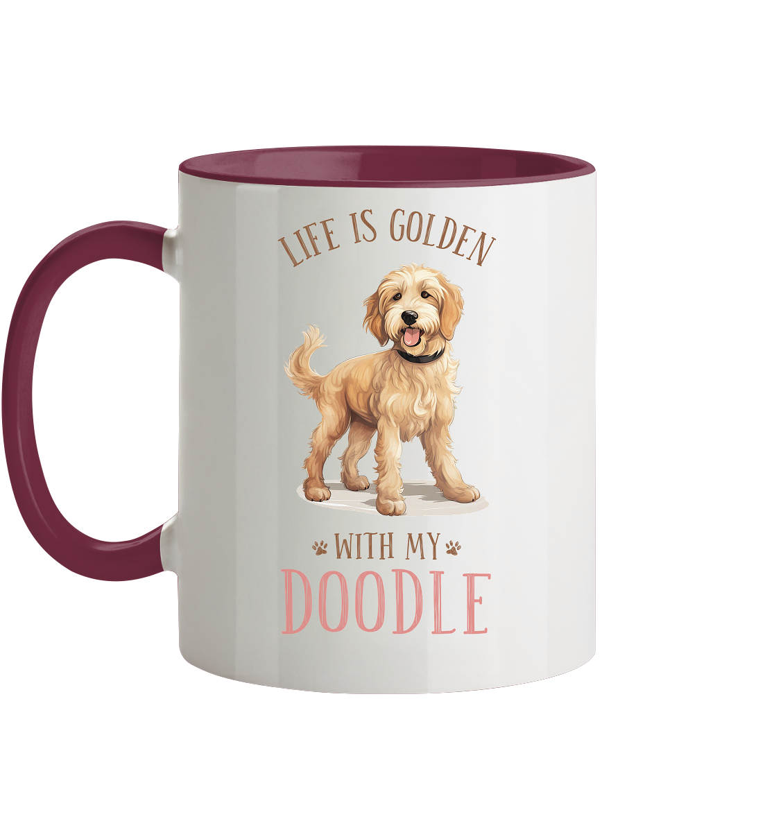 Zweifarbige Tasse "Doodle" Farbe: Altrosa| Pawzlove