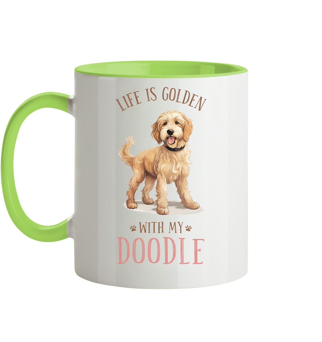 Zweifarbige Tasse "Doodle" Farbe: Altrosa| Pawzlove