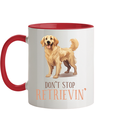 Zweifarbige Tasse "Don't stop Retrievin'"