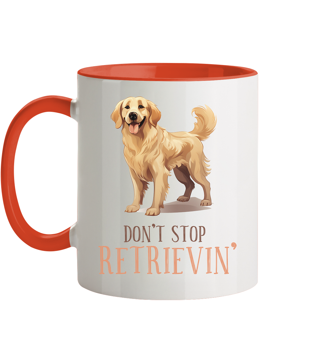 Zweifarbige Tasse "Don't stop Retrievin'"