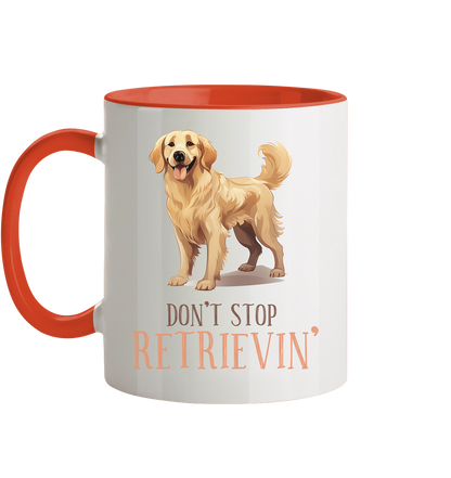 Zweifarbige Tasse "Don't stop Retrievin'"