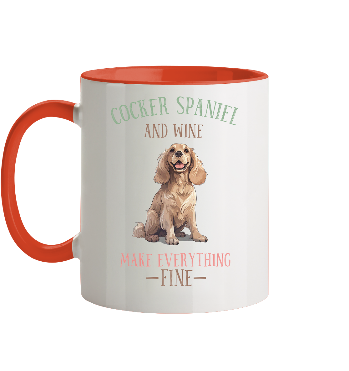 Zweifarbige Tasse "Cocker Spaniel"