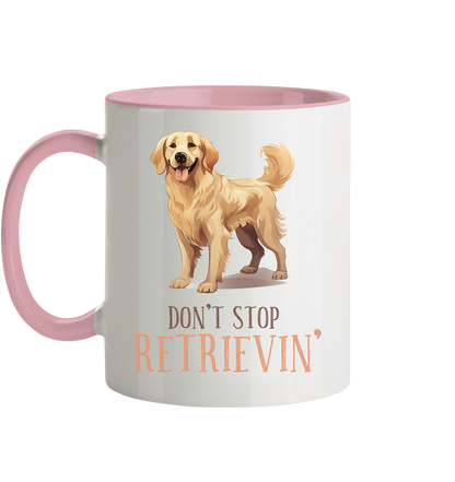 Zweifarbige Tasse "Don't stop Retrievin'"