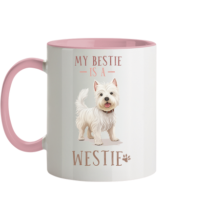 Zweifarbige Tasse "Westie" Farbe: Altrosa| Pawzlove