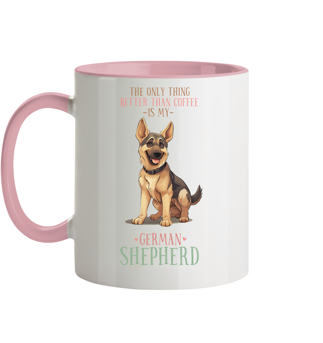 Zweifarbige Tasse "Shepherd" Farbe: Altrosa| Pawzlove