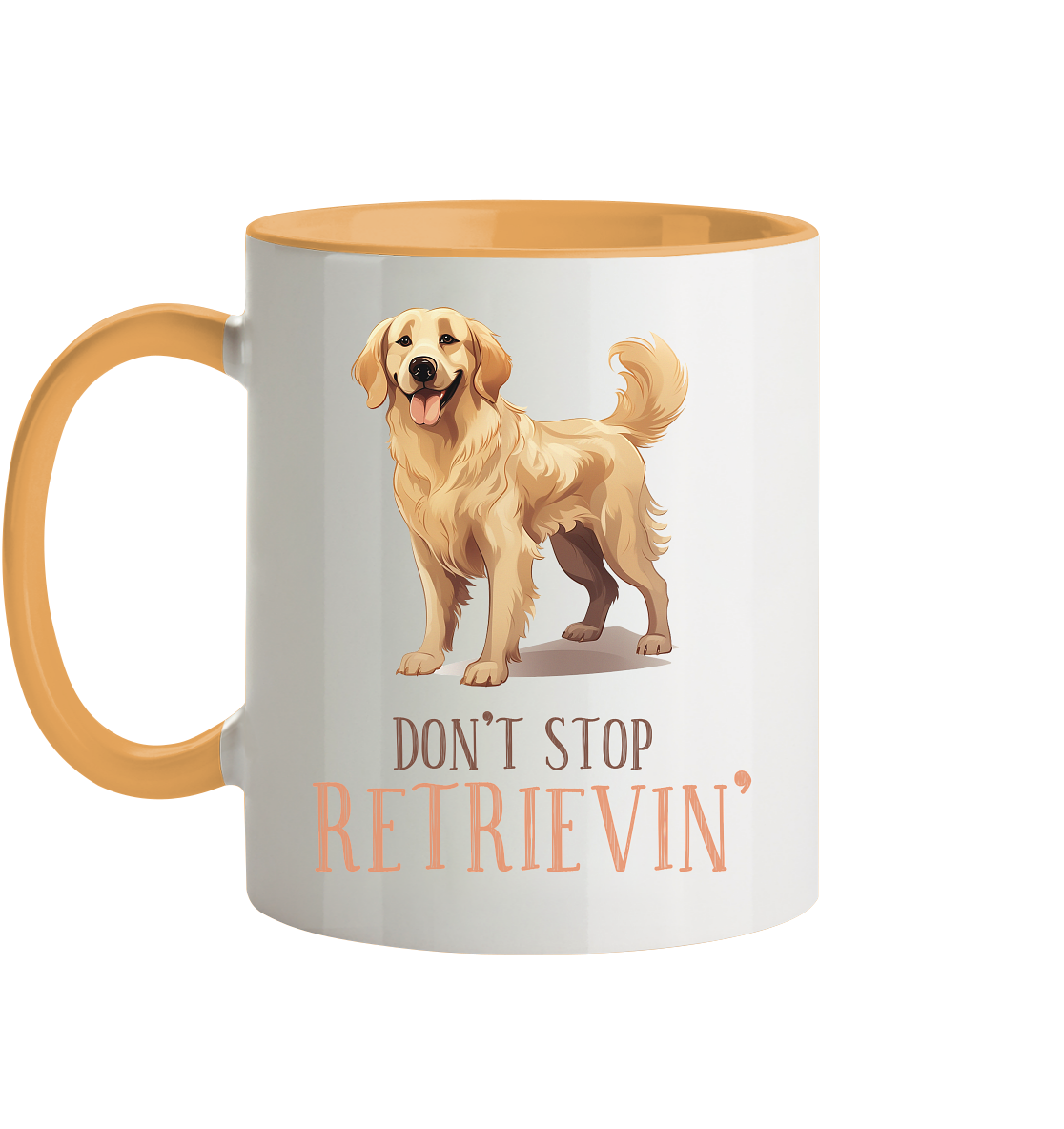 Zweifarbige Tasse "Don't stop Retrievin'"