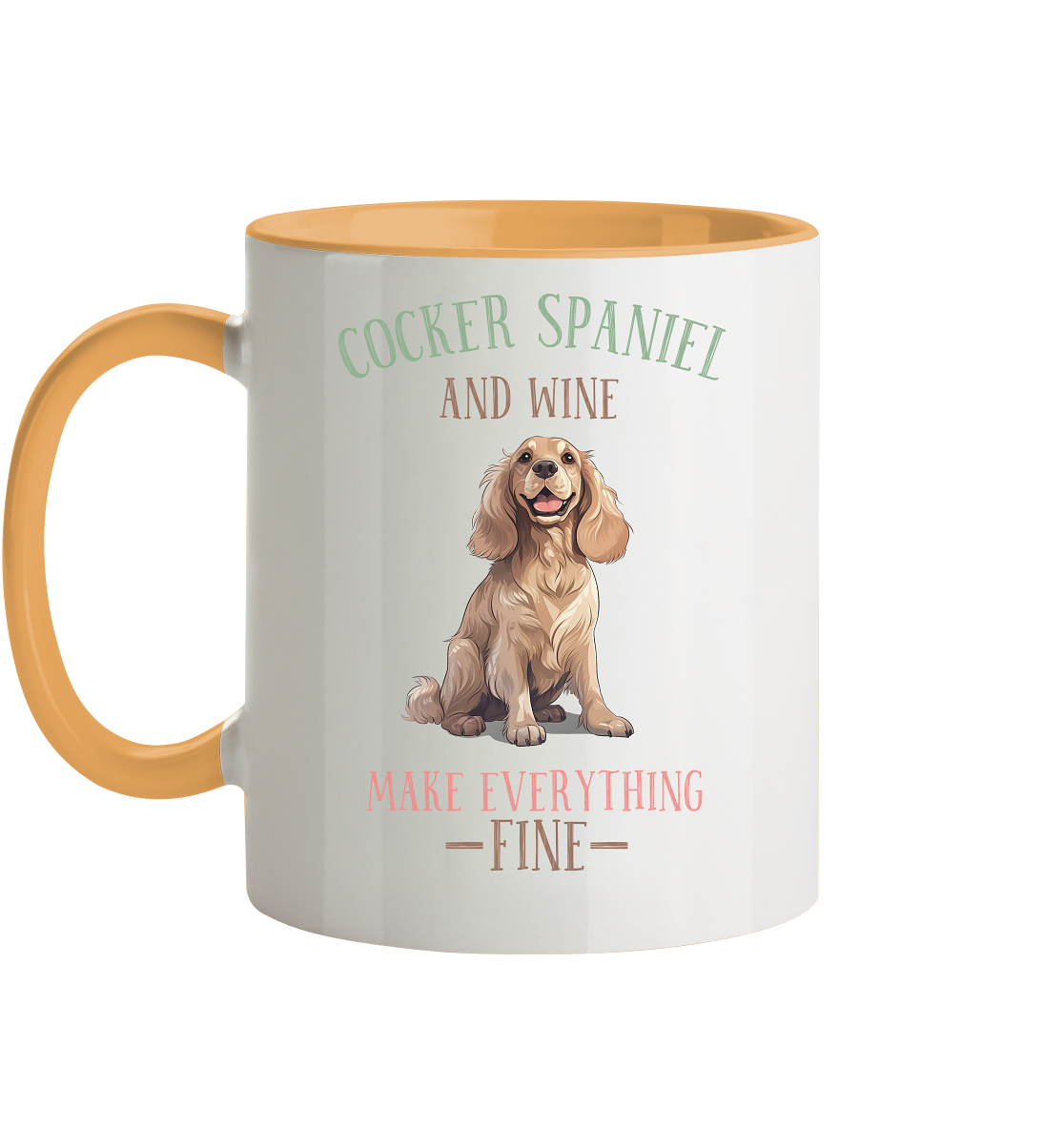 Zweifarbige Tasse "Cocker Spaniel"