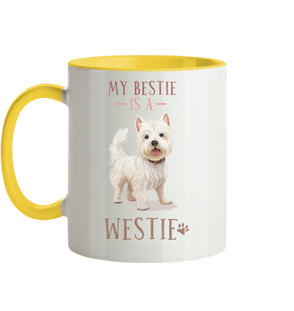 Zweifarbige Tasse "Westie" Farbe: Altrosa| Pawzlove