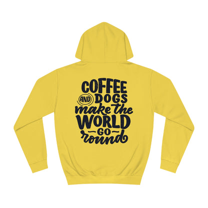 Backprint College Hoodie "Coffee and Dogs" - PAWZLOVE