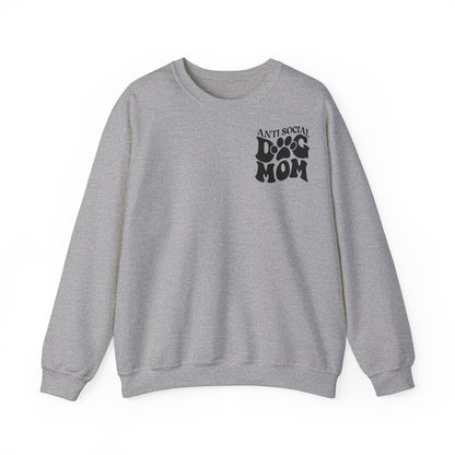 Backprint Heavy Blend™ Crewneck Sweatshirt "Anti Social Dog Mom" - PAWZLOVE